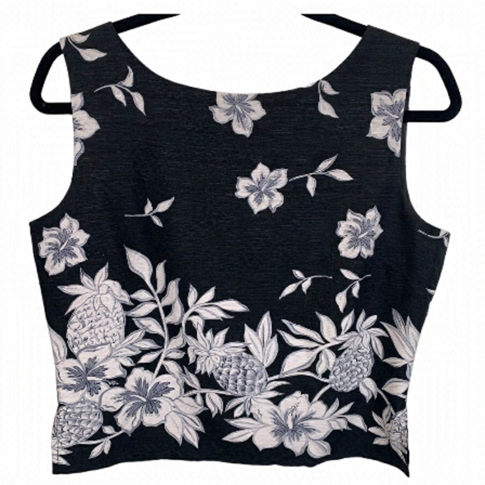 Tommy Bahama Black and White Floral Tank Top